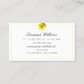 Mooie Yellow Rose op Paarse met Logo Simple Visitekaartje (Achterkant)