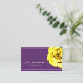 Mooie Yellow Rose op Paarse Simple Outstanding Visitekaartje (Staand voorkant)