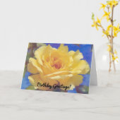 Mooie Yellow Rose Verjaardag Wenskaart Kaart (Gele Bloem)