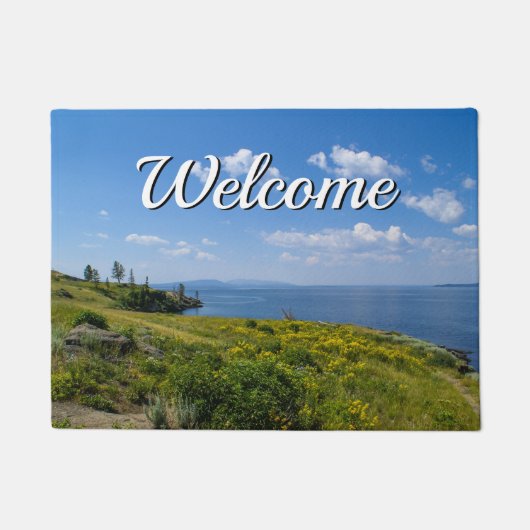 Mooie Yellowstone Lake Welcome Doormat Deurmat (Voorkant)