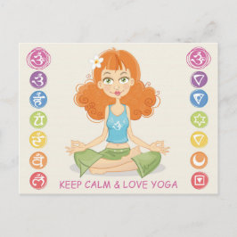 Mooie Yoga Meisje Illustratie Briefkaart