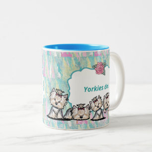 Mooie Yorkie Moederdag koffiemok Tweekleurige Koffiemok