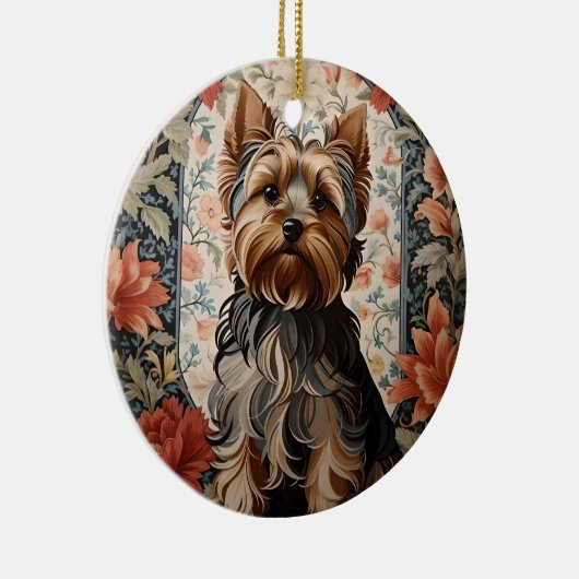Mooie Yorkie | Yorkshire Terrier Portret Keramisch Ornament (Rechts)