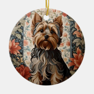Mooie Yorkie   Yorkshire Terrier Portret Keramisch Ornament