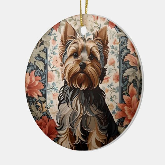 Mooie Yorkie | Yorkshire Terrier Portret Keramisch Ornament (Links)