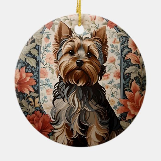 Mooie Yorkie | Yorkshire Terrier Portret Keramisch Ornament (Achterkant)