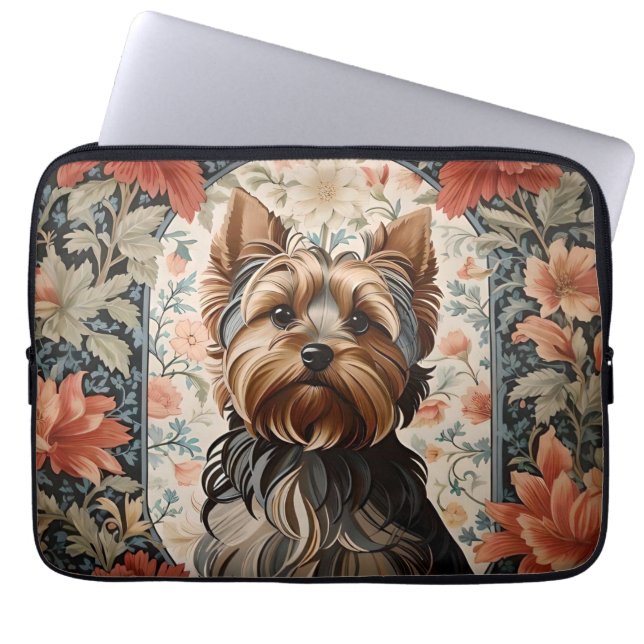 Mooie Yorkie | Yorkshire Terrier Portret Laptop Sleeve (Voorkant)