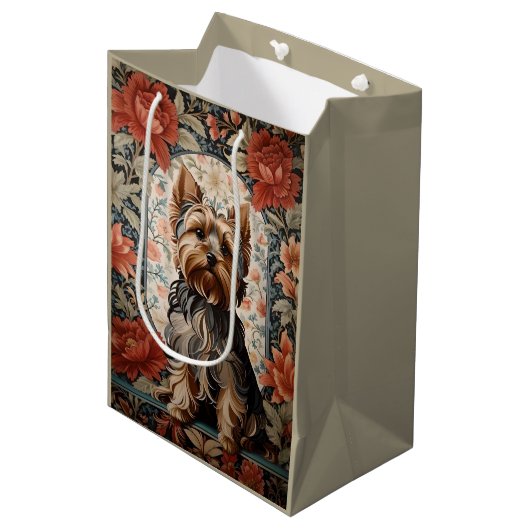 Mooie Yorkie | Yorkshire Terrier Portret Medium Cadeauzakje (Voorkant Gekanteld)