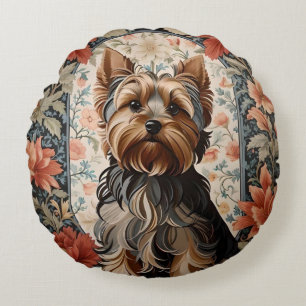 Mooie Yorkie Yorkshire Terrier Portret Rond Kussen