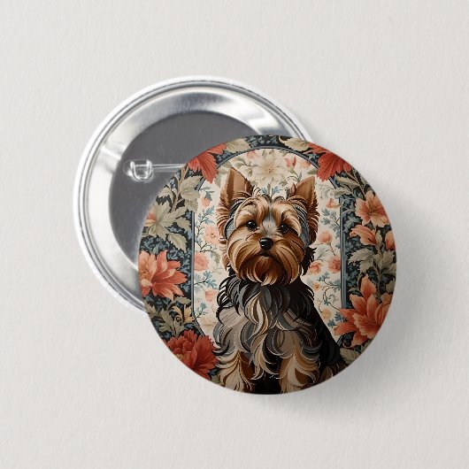 Mooie Yorkie | Yorkshire Terrier Portret Ronde Button 5,7 Cm (Voorkant /achterkant)