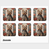 Mooie Yorkie | Yorkshire Terrier Portret Vierkante Sticker (Vel)