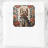 Mooie Yorkie | Yorkshire Terrier Portret Vierkante Sticker (Tas)