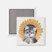 Mooie Yorkshire Terrier hond Magneet (Voorkant / Achterkant)