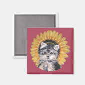 Mooie Yorkshire Terrier hond Magneet (Voorkant / Achterkant)