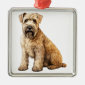 MOOIE ZACHT GECOATE TARWE TERRIER HOND METALEN ORNAMENT (Voorkant)