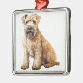 MOOIE ZACHT GECOATE TARWE TERRIER HOND METALEN ORNAMENT (Links)