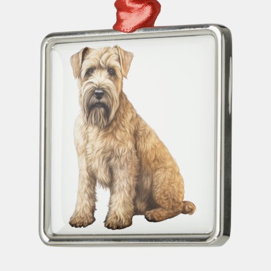 MOOIE ZACHT GECOATE TARWE TERRIER HOND METALEN ORNAMENT (Links)