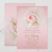 Mooie Zacht Roze Natte Roos Elegante bruiloft Kaart (Voorkant / Achterkant)