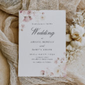 Mooie zachte blos bloemenbruiloft kaart