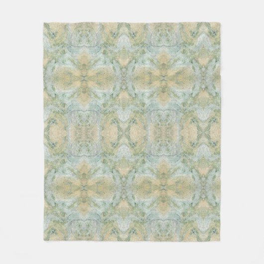 Mooie zachte groene en gele patteringen fleece deken (Voorkant)