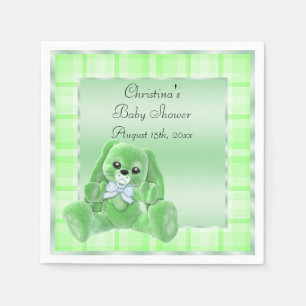 Mooie zachte groene slappe oren Konijn baby shower Servet