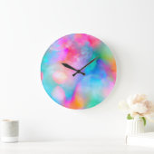 Mooie, zachte, kleurrijke regenboog grote klok (Huis)