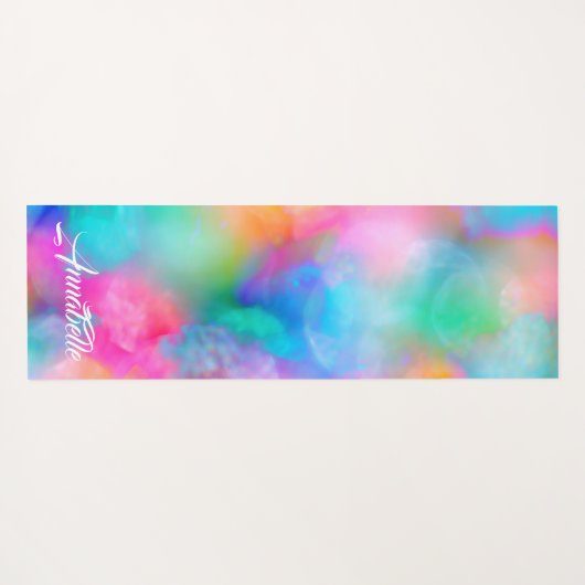 Mooie, zachte, kleurrijke regenboog Yoga Mat (Achterkant (horizontaal))