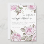 Mooie Zachte Paarse Waterverf Rozen Bruiloft Kaart (Voorkant)