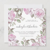 Mooie Zachte Paarse Waterverf Rozen Bruiloft Kaart (Voorkant)