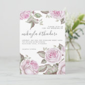 Mooie zachte Paarse Waterverf Rozen Kaart (Staand voorkant)