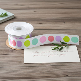Mooie zachte pastel stippenpatroon satijnen lint