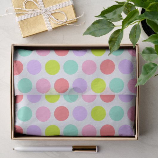 Mooie zachte pastel stippenpatroon tissuepapier (Geschenk)