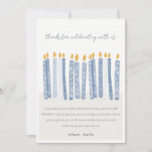 Mooie zachte pastelblauwe waterverf verjaardagskaa bedankkaart (Voorkant)