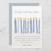 Mooie zachte pastelblauwe waterverf verjaardagskaa bedankkaart (Voorkant / Achterkant)