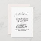 Mooie zachte perzik blush bruiloft details informatiekaartje (Voorkant / Achterkant)