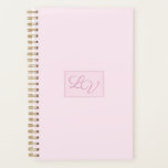 Mooie zachte roze en blozende wangen planner<br><div class="desc">Een prachtig zachte roze en blozende kleurenschema. Personaliseer met initialen.</div>