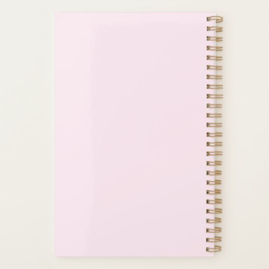 Mooie zachte roze en blozende wangen planner (Achterkant)