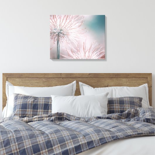 Mooie, zachte roze, fijne drijvers op canvas afdruk (Insitu (Slaapkamer))