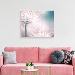 Mooie, zachte roze, fijne drijvers op canvas afdruk