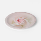 Mooie zachte roze natte roos elegante bruiloftsdou papieren bordje (Gekanteld)