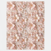 Mooie zachte roze pastel bloemen fleece deken (Voorkant)