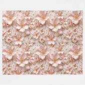 Mooie zachte roze pastel bloemen fleece deken (Voorkant (Horizontaal))