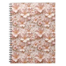 Mooie zachte roze pastel bloemen notitieboek