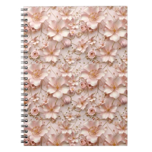Mooie zachte roze pastel bloemen notitieboek (Voorkant)
