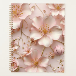 Mooie zachte roze pastel bloemen planner