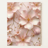 Mooie zachte roze pastel bloemen planner (Achterkant)