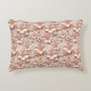 Mooie zachte roze pastelbloem accent kussen