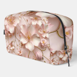 Mooie zachte roze pastelbloem bedrukt toilettasje