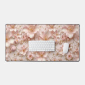 Mooie zachte roze pastelbloem bureaumat (Keyboard & Muis)
