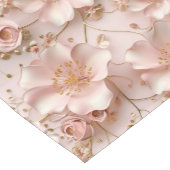 Mooie zachte roze pastelbloem korte tafelloper (Hoek)